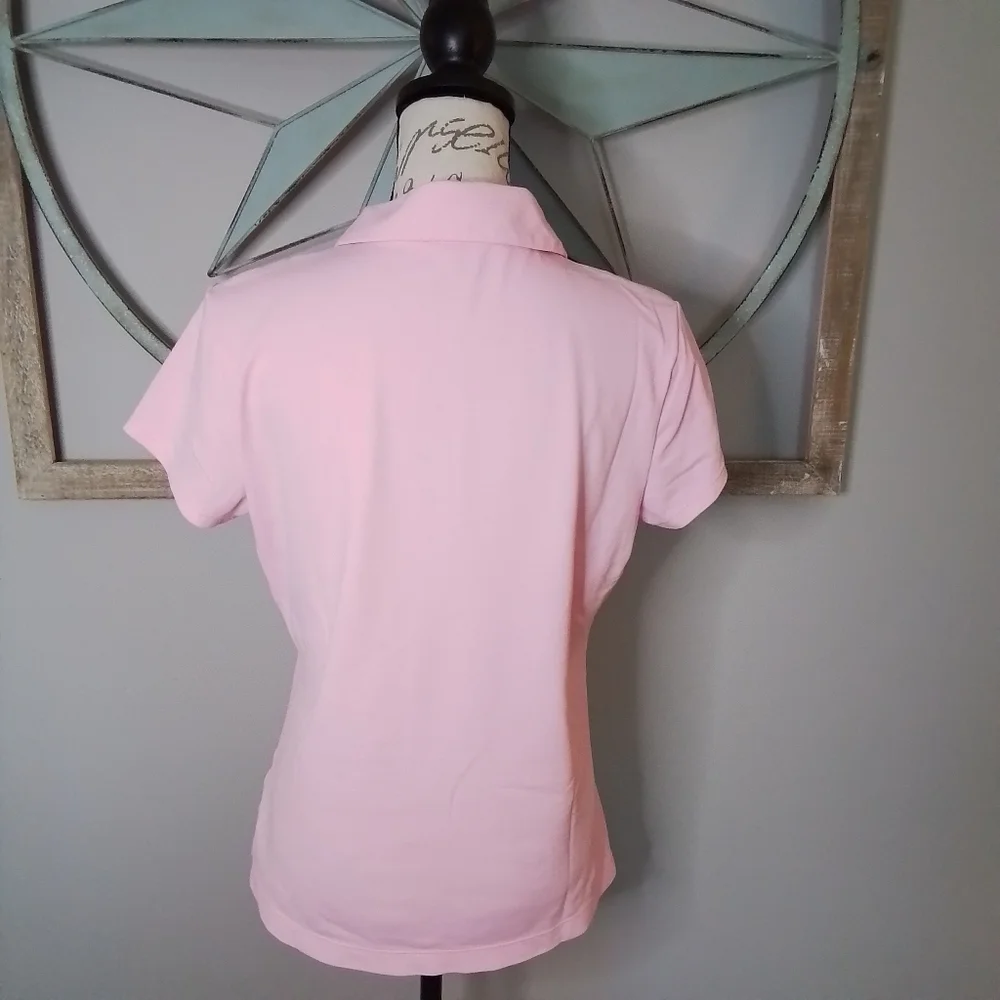 Lilly Pulitzer Luxletic Frida Scallop Polo Conch Shell Pink - L - Picture 13 of 16